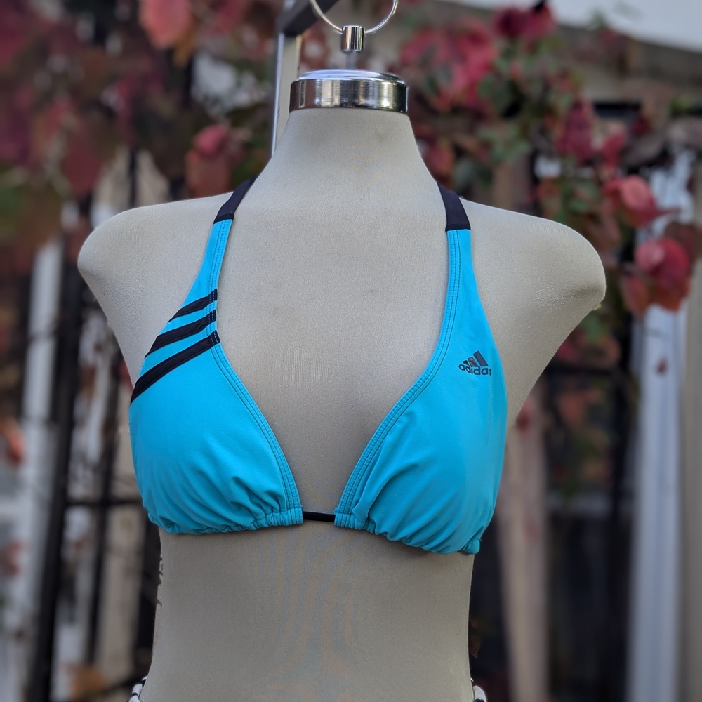 Adidas Blue and Black Bikini Top